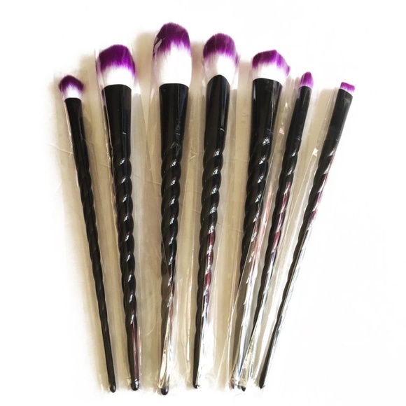 NEW Facebase Black Unicorn Make Up Brush Set of 7 - Picture 3 of 4